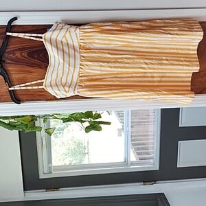 J. Crew Yellow Striped Sun Dress with Bow in Back Size 10 EUC